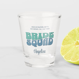 Retro Junggeselinnen-Abschied Bride Squad Bridesma Schnapsglas