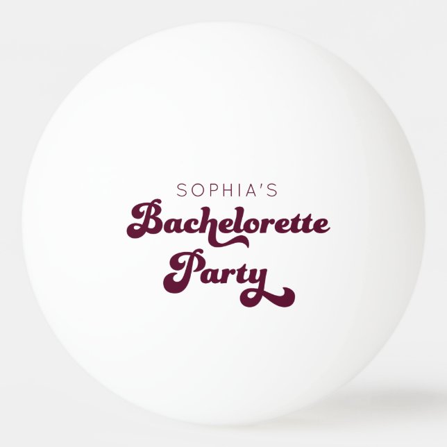 Retro Junggeselinnen-Abschied Pong Ball Tischtennisball (Vorderseite)