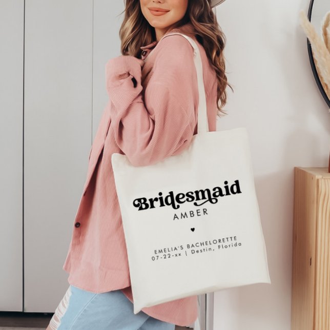 Retro Junggeselinnen-Abschied Tote Bag Bridesmaid Tragetasche (Von Creator hochgeladen)