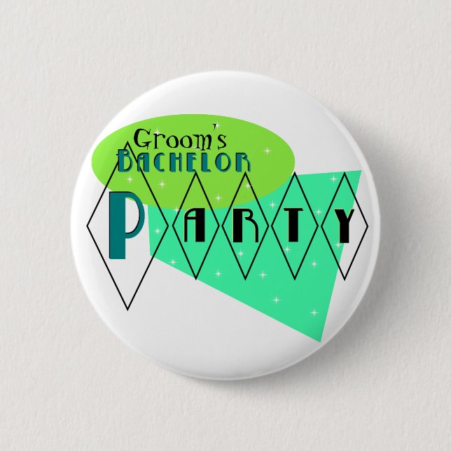 Retro Junggeselle-Party-Limones Button (Vorderseite)