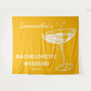 Retro Junggesellinnen-Abschiedsparty Hintergrund B Wandteppich