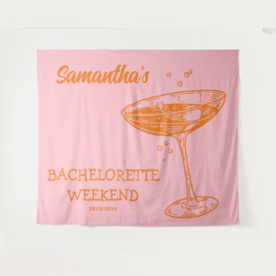 Retro-Junggesellinnen-Abschiedsparty-Hintergrund M Wandteppich