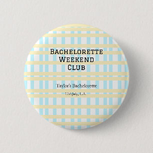 RETRO JUNGGESELLINNEN WOCHENENDE CLUB BLAU GELB DA BUTTON