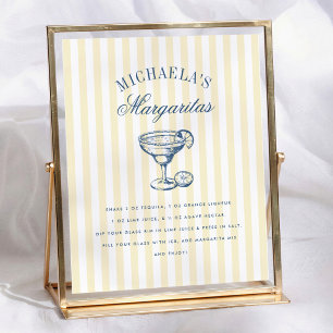 Retro-Junggesellinnen-Wochenende Margarita-Bar-Sch Poster