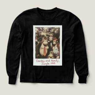 Retro Jungle Family Donkey Crew Langschläfer T-Shi