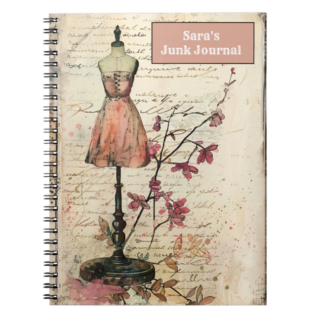 Retro Junk Journal Notizblock (Vorderseite)