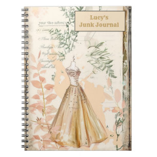 Retro Junk Journal Romantik Dress Notizblock