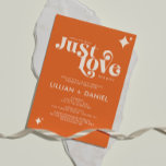 Retro Just Liebe Orange und Creme Lässige Hochzeit Einladung<br><div class="desc">Diese Retro Just Liebe Orange und Cream Lässige Hochzeitseinladung ist perfekt für ein einfaches Paar. Dieses moderne Retro-Look ist sehr gelungen für minimalistisch und die Farbpalette verströmt ein typisches Retro-Ambiente aus den 70er Jahren.</div>