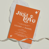 Retro Just Liebe Orange und Creme Lässige Hochzeit