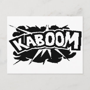 Retro KABOOM! Blast - Schwarz/Weiß Postkarte