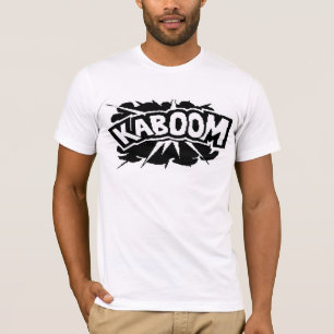 Retro KABOOM! Explosion - Schwarzes u. Weiß T-Shirt