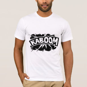 Retro KABOOM! Explosion - Schwarzes u. Weiß T-Shirt