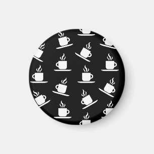 Retro-Kaffee-Cups Druckmuster Kaffeemuggel Schwarz Magnet