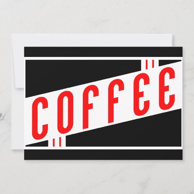 Retro-Kaffee Einladung (Vorderseite)