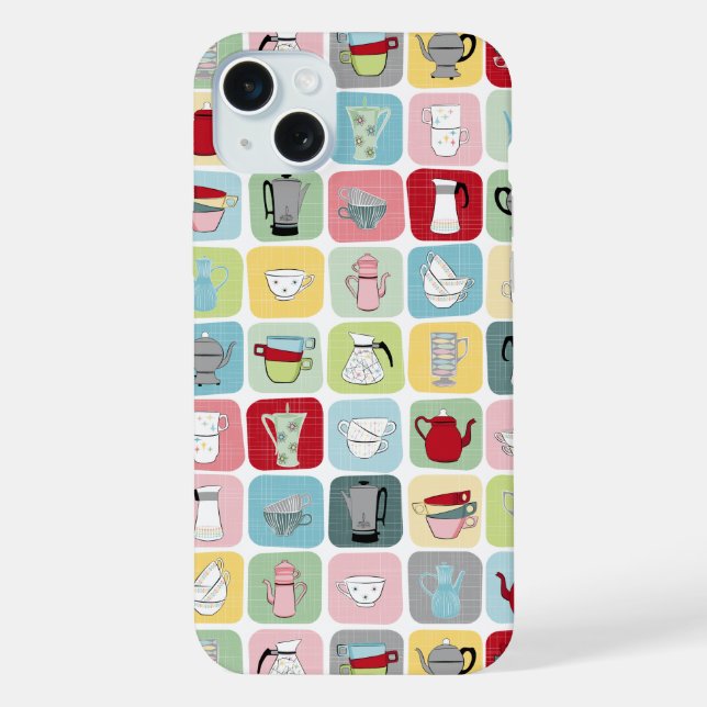 Retro-Kaffee iPhone 15 Plus Hülle (Rückseite)