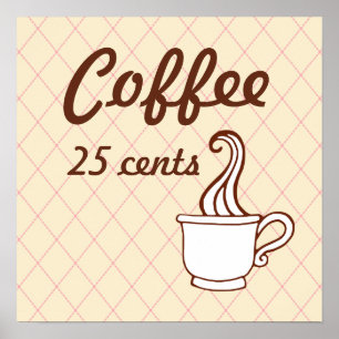 Retro-Kaffee-Kunstposter-Druck Poster