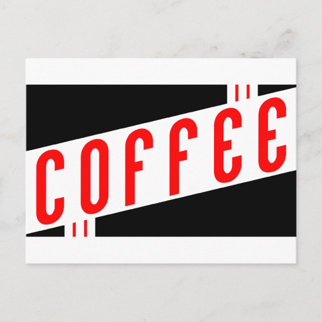 Retro-Kaffee Postkarte (Vorderseite)