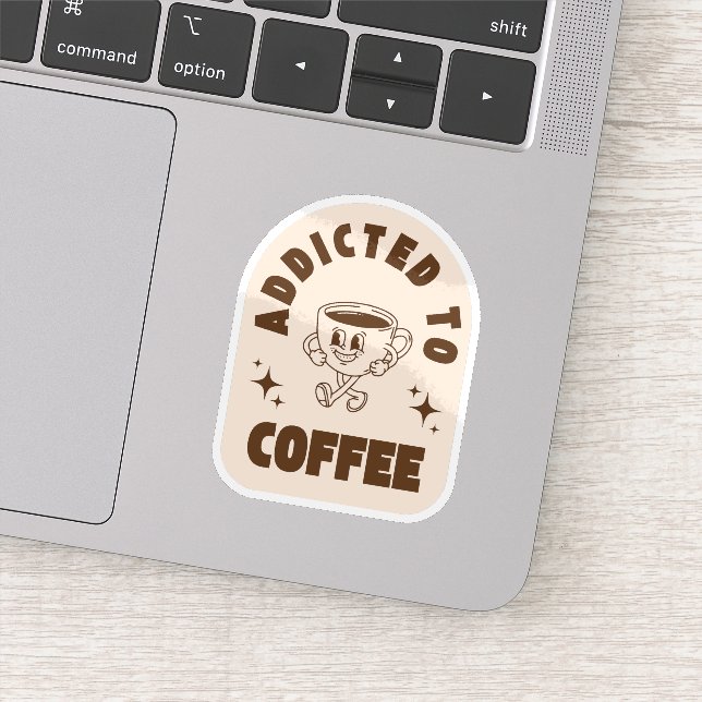 Retro - Kaffeeabhängig Aufkleber (Detail)