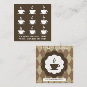 Retro Kaffeediamant-Loyalitätsdurchschlag Treuekarte