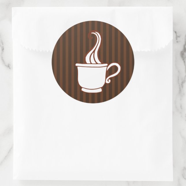 Retro-Kaffeekleber Runder Aufkleber (Tasche)