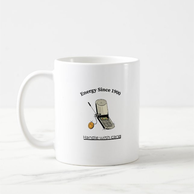 Retro-Kaffeetasse 'Vorsichtig behandeln' Kaffeetasse (Links)