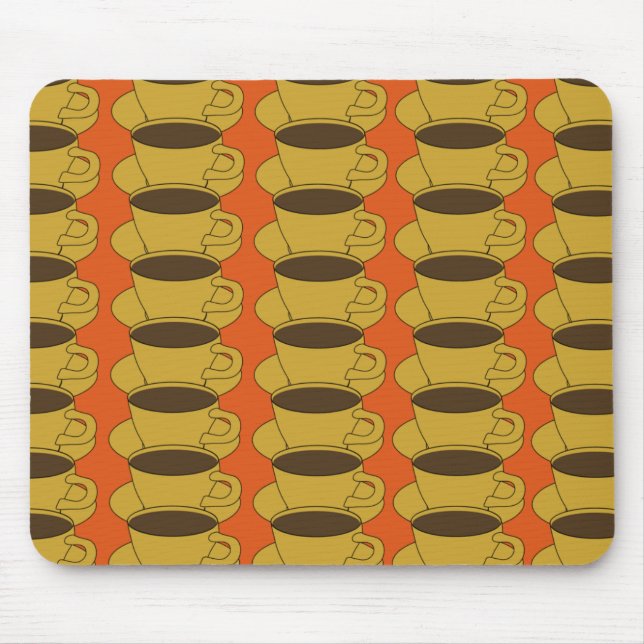 Retro Kaffeetassen auf orange mousepad (Vorne)