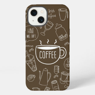 Retro-Kaffeetassen-Muster-Mug – Perfekt für Barist iPhone Hülle