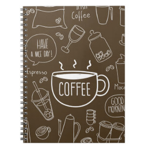 Retro-Kaffeetassen-Muster-Tasse – Perfekt für Bari Notizblock