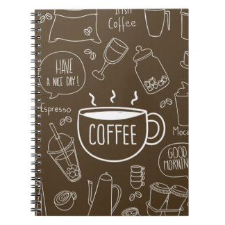 Retro-Kaffeetassen-Muster-Tasse – Perfekt für Bari Notizblock