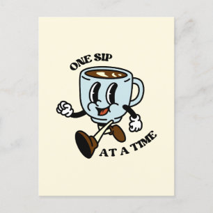 Retro-Kaffeetassen-Slogan-Postkarte Einladungspostkarte