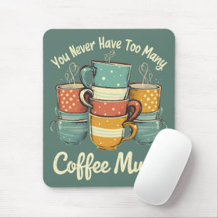 Retro-Kaffeetassen-Stapel-Illustration Mousepad