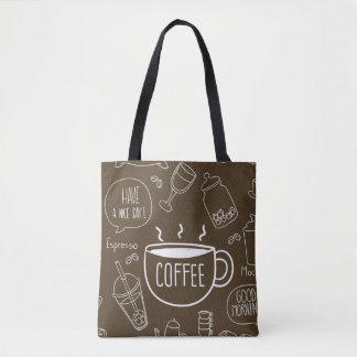 Retro-Kaffeetassenmuster – Perfekt für Baristas Tasche