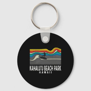 Retro Kahalu'u Beach Park Hawaii Surfer Surft Schlüsselanhänger
