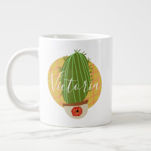 Retro-Kaktus-Doodle-Name-Riesen-Kaffeetasse Jumbo-Tasse