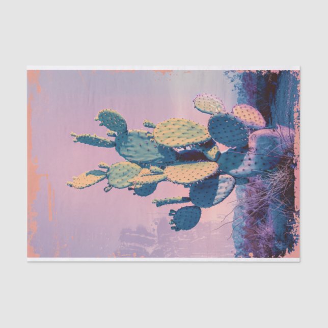 Retro-Kaktus in der Dekoupage der Wüstenkunst Seidenpapier (Vorderseite)