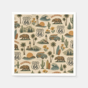 Retro Kalifornien Route 66 Party Flucht Serviette