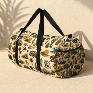 Retro-Kalifornien Route 66 Wochenendausflug Duffle Bag