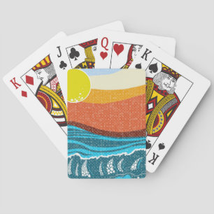 Retro Kalifornien-Sonnenuntergang-Spielkarten Spielkarten