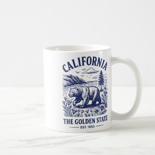 Retro Kalifornien Staatsshirt Est 1850 Goldene Küs Kaffeetasse