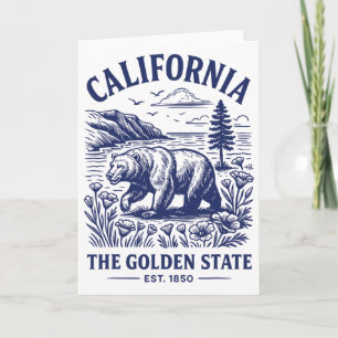 Retro Kalifornien Staatsshirt Est 1850 Goldene Küs Karte
