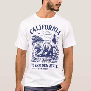 Retro Kalifornien Staatsshirt Est 1850 Goldene Küs T-Shirt