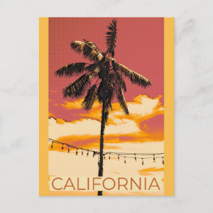 Retro Kalifornien Vintage Palme Postkarte