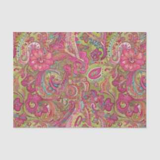 Retro-Kalkpapier, grün und rosa Paisley Seidenpapier