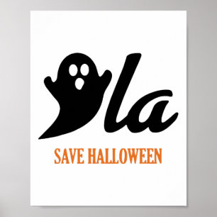Retro Kamala Harris Halloween Comma La Ghost Pumpk Poster