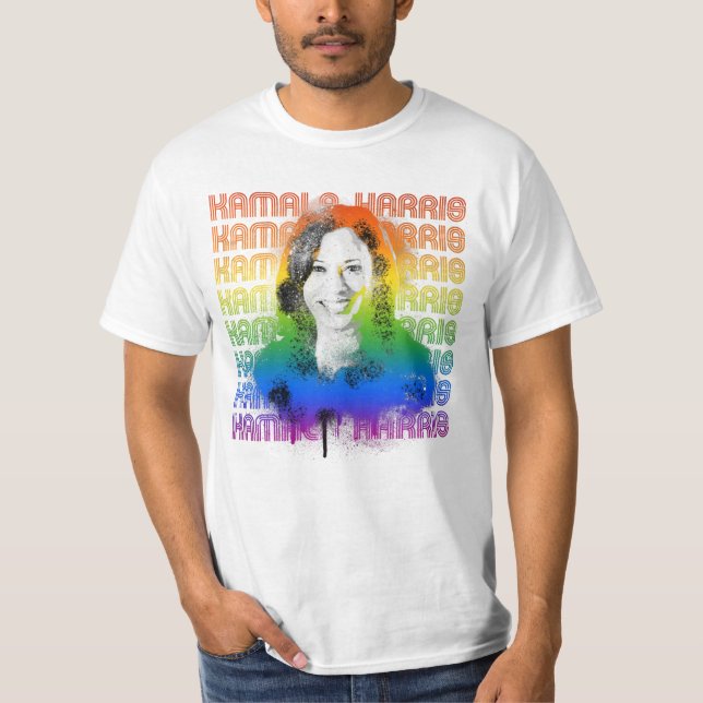 Retro Kamala Harris Pride T-Shirt (Vorderseite)