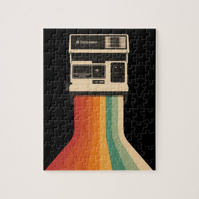 Retro-Kamera mit Regenbogen-Druck (Vertikal)