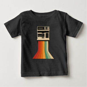 Retro-Kamera mit Regenbogen-Druck Baby T-shirt