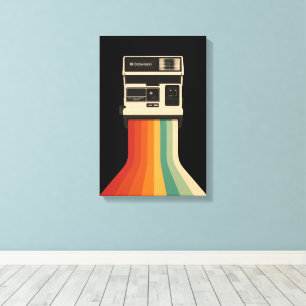 Retro-Kamera mit Regenbogen-Druck Leinwanddruck