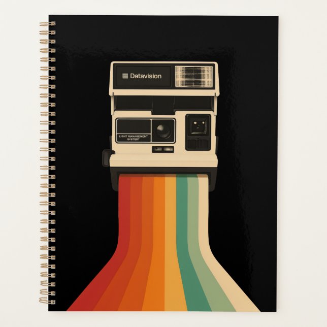 Retro-Kamera mit Regenbogen-Druck Planer (Vorderseite)