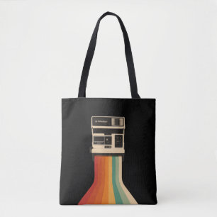 Retro-Kamera mit Regenbogen-Druck Tasche